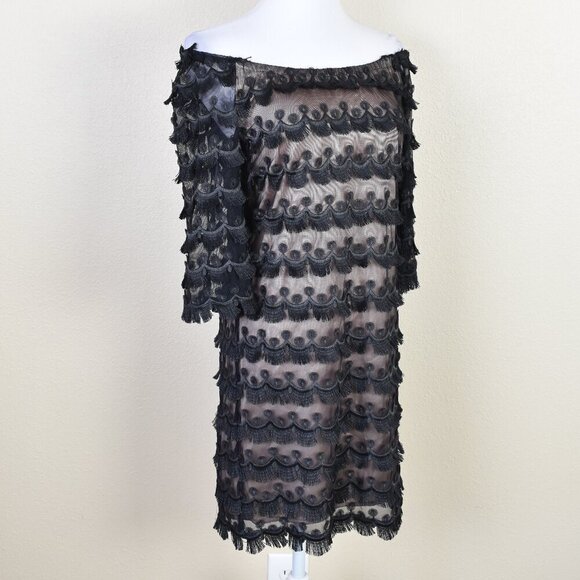 Trina Turk Women's Rosaura Copacabana Fringe Lace Dress - Picture 9 of 11